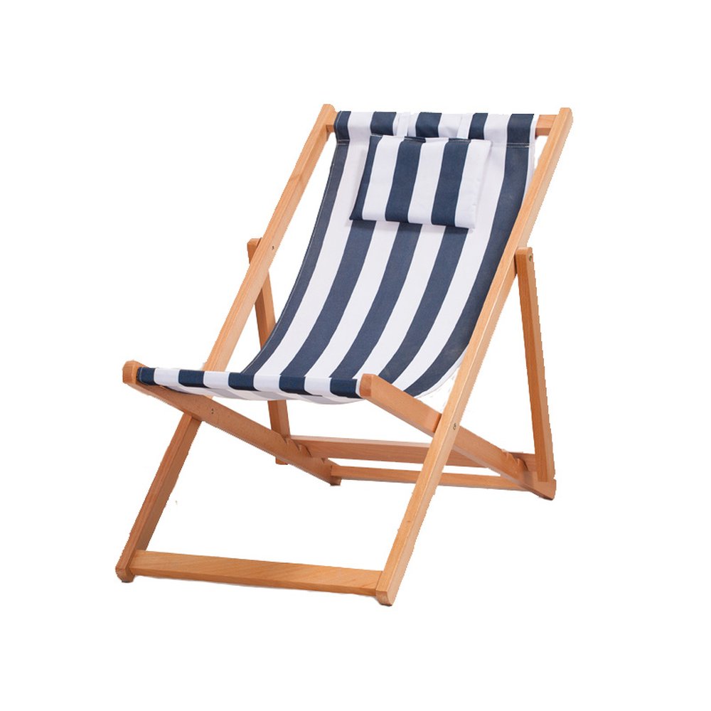 Folding wooden deck chair