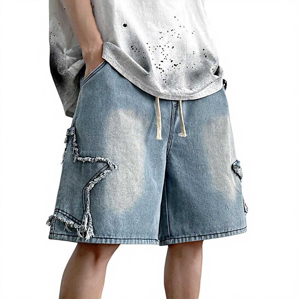 Men's baggy denim shorts