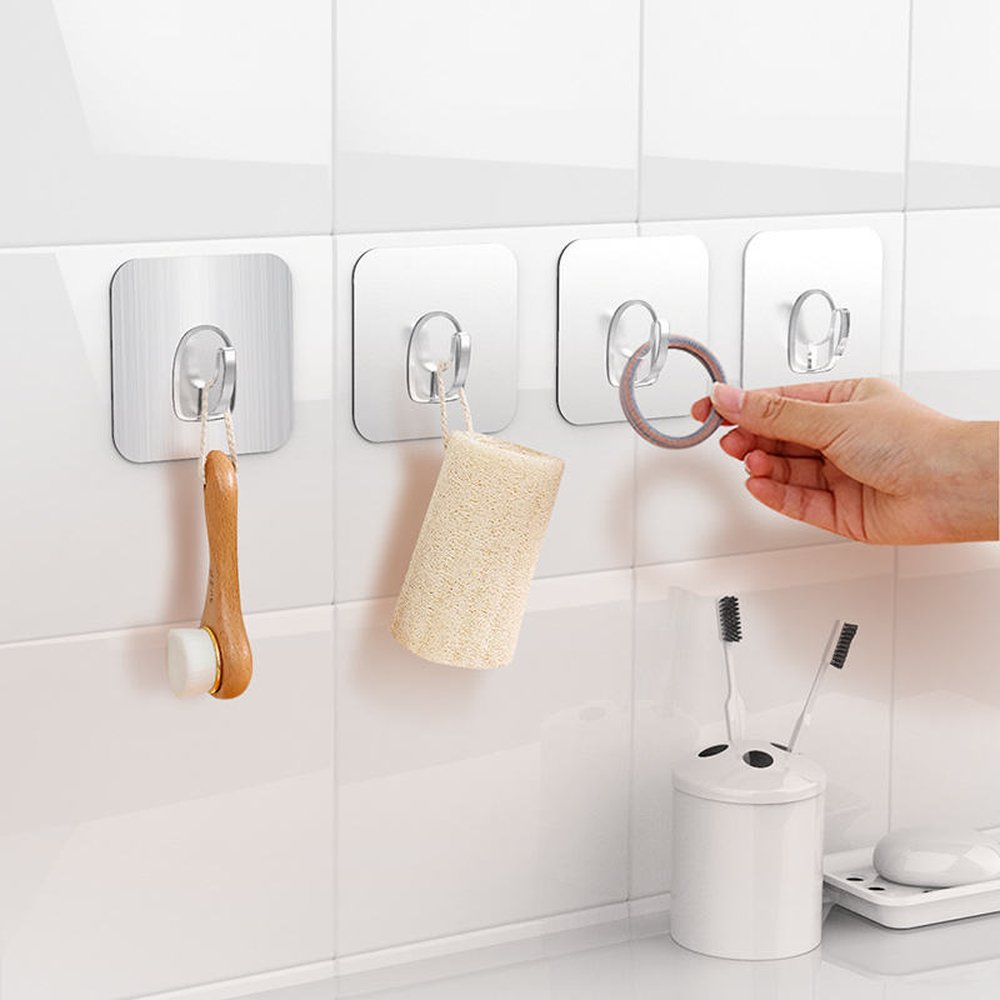 Self-adhesive wall hooks